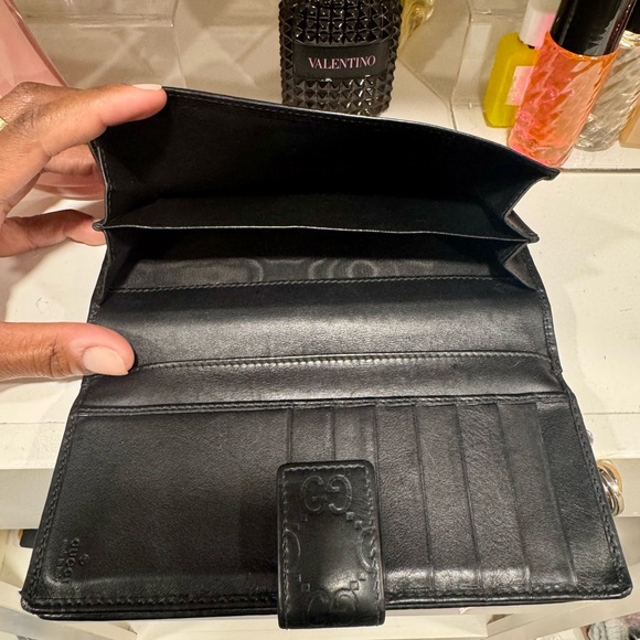 Authentic Gucci Black Guccissima Leather Continental Wallet - Picture 6 of 13